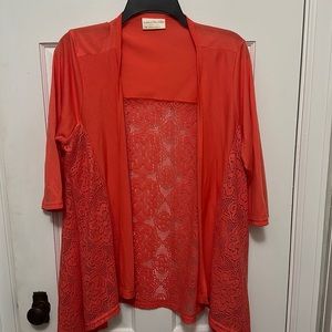 Size 1x coral summer cardigan
